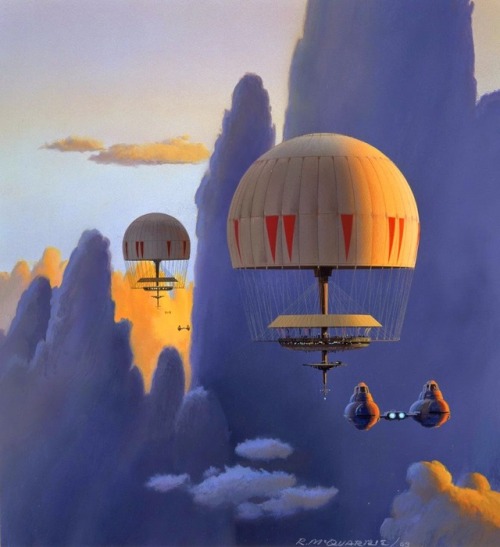 Ralph McQuarrie’s art and ideas for Cloud City, from The Empire Strikes Back (1980).