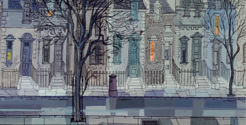 hideback:  Amazing Backgrounds from 101 Dalmations Walt Disney Studios, 1961 Ken Anderson, art director and production designer