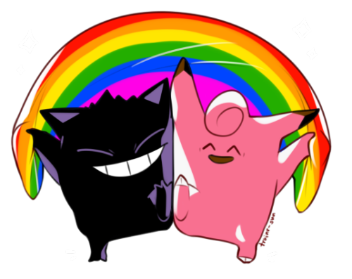 trainr-sun:HAPPY PRIDE EVERYONE! from gengar and clefable