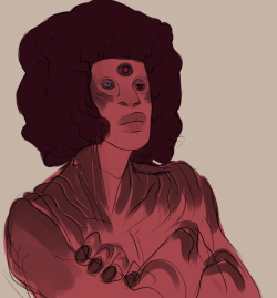 deadwooddross:  Oh yeah I doodled a lil Garnet today! I’m slowly but surely figuring out how i want to draw her 
