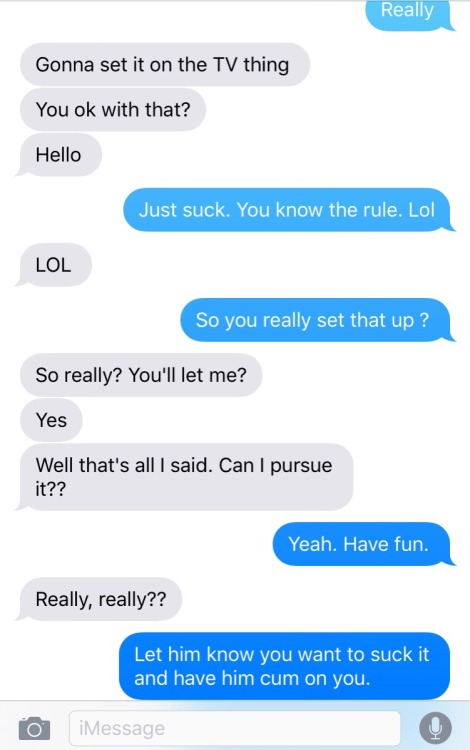 txhotwifestories: Text between my husband and me about a guy from work I took home. He fucked me on 