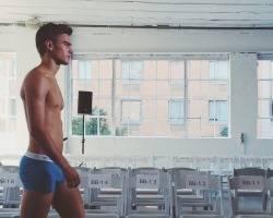  Bo Develius at Parke & Ronen SS15 walkthrough.