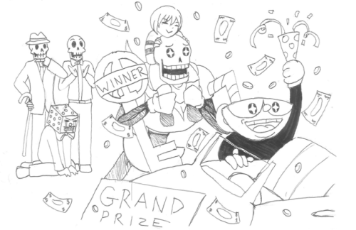 Cuphead x Undertale! (With a bonus of Underfell)This is my Inktober entry post 15 to 20, but due to 