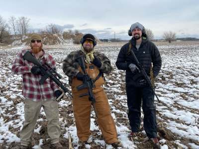 Great range day today, buddy from bootcamp and another Marine buddy of ours and my buddy’s dad. We didn’t let some snow stop us from some trigger therapy 🤘🏼