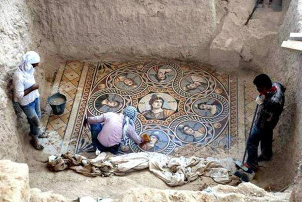 sixpenceee:  Archaeologists discovered three unique mosaics at the Ancient Greek