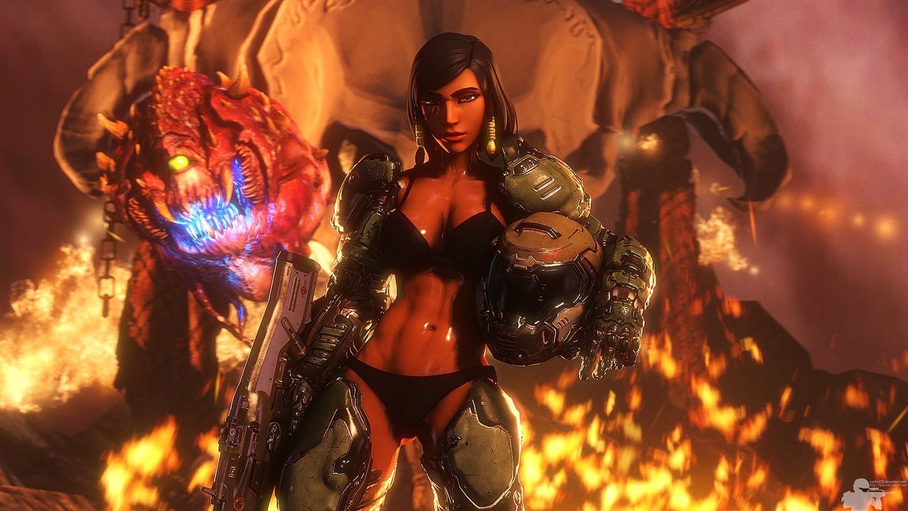 bravo44: pharah-best-girl: Doomgirl Pharah by Rookie_425 @pharah-best-girl beat me