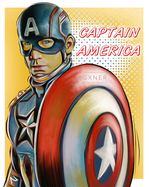 Captain America.So I did this digital painting for my Film teacher since she loves marvel and has th