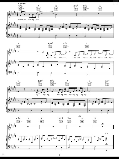 Skinny Love - Birdy (Piano Sheet)