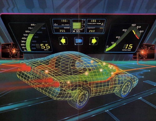 80s-90s-stuff: 80s Chevrolet laser grid-like illustration