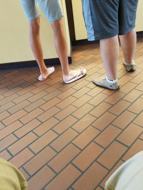 This dude seemed to know he has hot feet