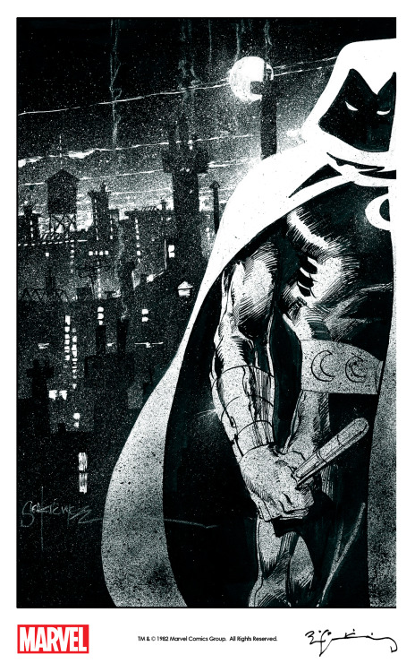 Moon Knight by Bill Sienkiewicz from the cover of Moon Knight #23 (1982)