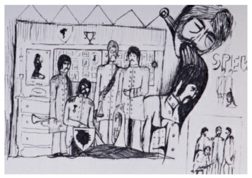 jai-sri-george: Drawing by Paul,for the Sgt Pepper album