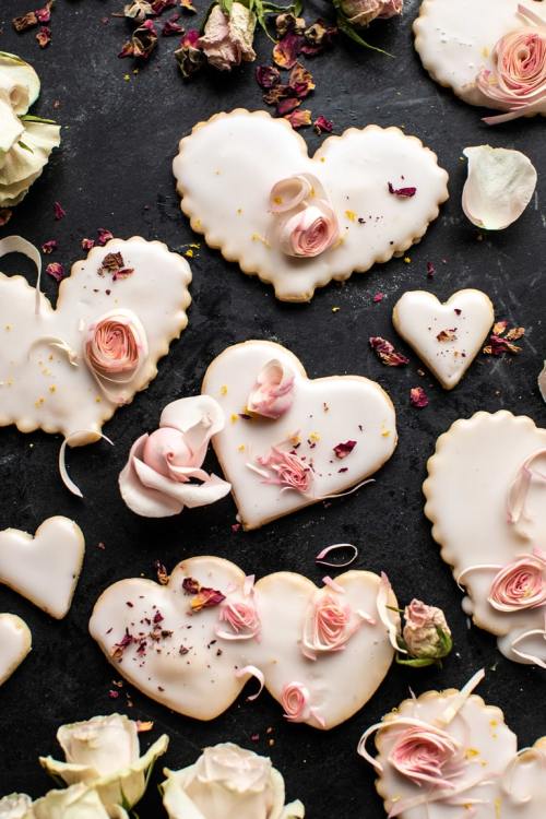sweetoothgirl:lemon rose shortbread cookies