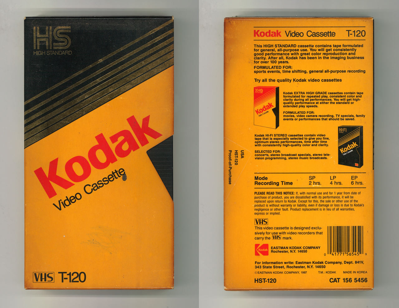 Kodak Extra High Grade EHG VHS T-120 video Cassette VCR Tape 