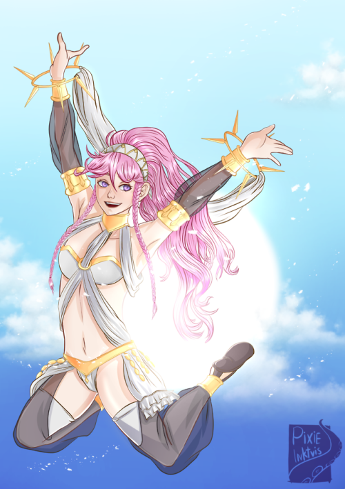 I wanted to draw Fire Emblem forever, so here you have Olivia in high spirits! www