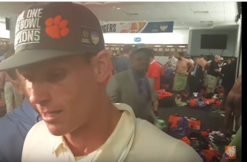 notdbd: In the Clemson football locker room after the Dec 2015 Orange Bowl, the undressed players include Ryan Norton, David Estes and Kyle Cote. 