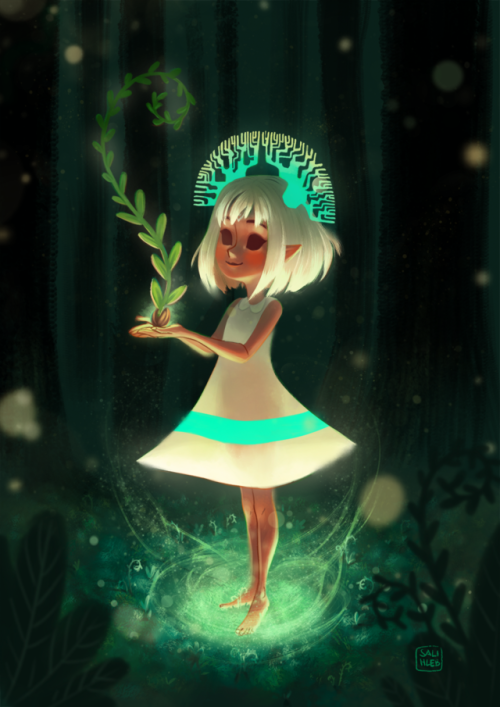 Little forest spirit Lux from a children’s book story that a friend and I are working on. Stil