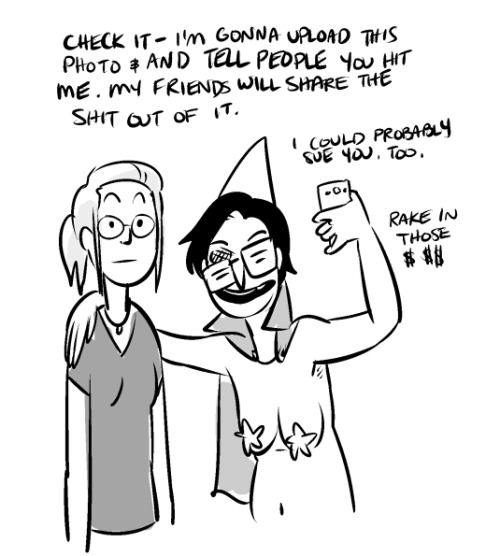 plebcomics:been sitting on this comic for a bit now since i wasnt sure how to convey the point. which is both sides need to stop running their fuckin mouths about whether or not hes guilty or innocent and just wait for the due-fuckin-court process. THEN