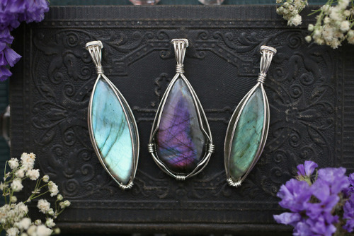 Beautiful labradorite pendants in sterling silver handmade by me.Available at my Etsy Shop - Sedna 9