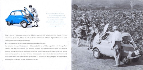 carsthatnevermadeitetc:BMW Isetta brochure, 1956. The brochure covers both 250 and 300cc versions of