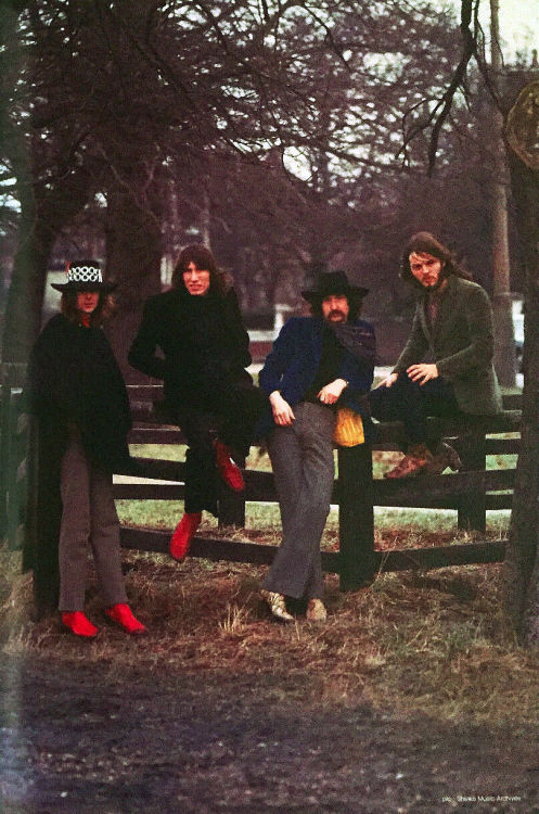 Pink Floyd photographed on Wimbledon Common, circa February 1970. Photos by Mike Randolph/Paul Poppe