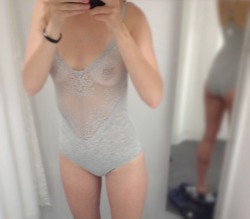 My girl is trying on some lingerie and teases