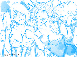 I Was Drawing Some Caitlyn-Vi And Xano501 (From Deviantart) Ask Me For Some Sona-Ahri