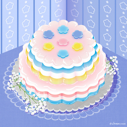 Made this illustration based on a cake by eatnunchi. Highly recommend checking out her super aesthet