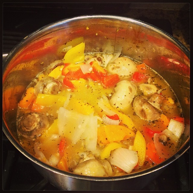 butterflywarriorgems:  Another mish-mash soup. I just chuck anything in that needs