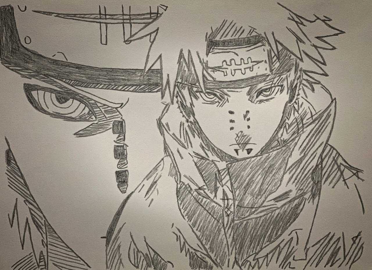 My Drawing of Pain from Naruto! : r/AnimeSketch