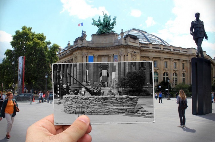 did-you-kno:  mymodernmet:Artist Fuses Vintage Photographs with Present-Day Paris