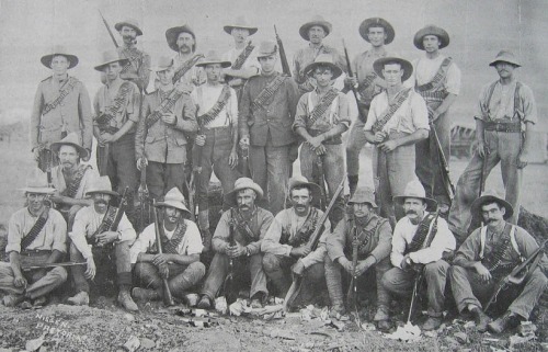 A squadron of the 4th New Zealand rifles, Boer Wars, late 19th century.