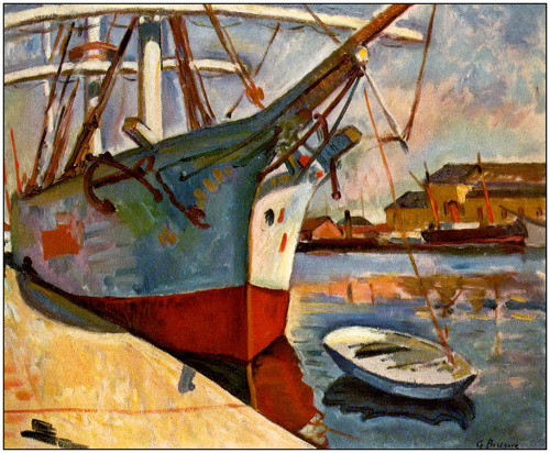 artist-braque:Ship at Le Havre, 1905, Georges Braque