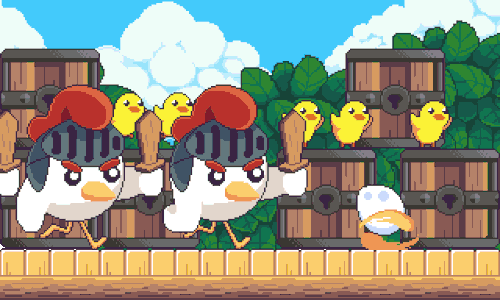 04/ Royal trouble! Seems like Egbert has gotten himself into some trouble with the royal chicken gua