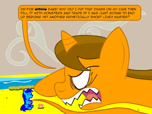 helpabluehorse:  I guess all Genies are magical, and cranky.  Yipe! O.o;;;