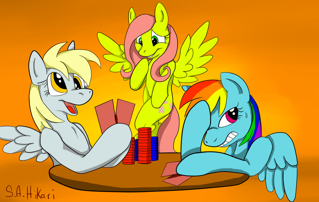 paperderp:  BATG day 8: The Cloudsdale Poker Club by *SAHikari  x3