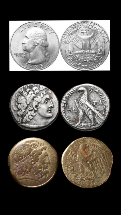 Ancient coins from the Ptolemaic era look like a much dated U.S quartervia reddit