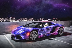 strongblackberries: Lamborghini Aventador Roadster Galaxy For some, owning a Lamborghini Aventador is the final destination. For others, the outrageously expensive supercar is just another platform for them to customize. The folks at Deluxe Supercar Club