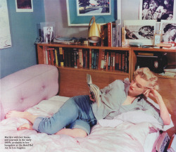 rosemiracles:  caption: Marilyn with her books and journals in the early 1950s, probably in her bungalow at the Hotel Bel Air, in Los Angeles. (my scan, Vanity Fair)