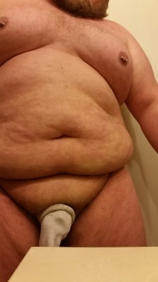 confessionsofacubbybear:  Cock in a sock and Tummy Tuesday all rolled into one.  You’re welcome.  😊