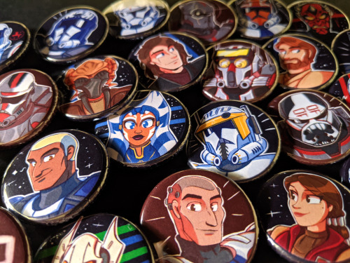 galacticproblems: galacticproblems:Clone Wars button sets are up in my Etsy shop! They’re avai