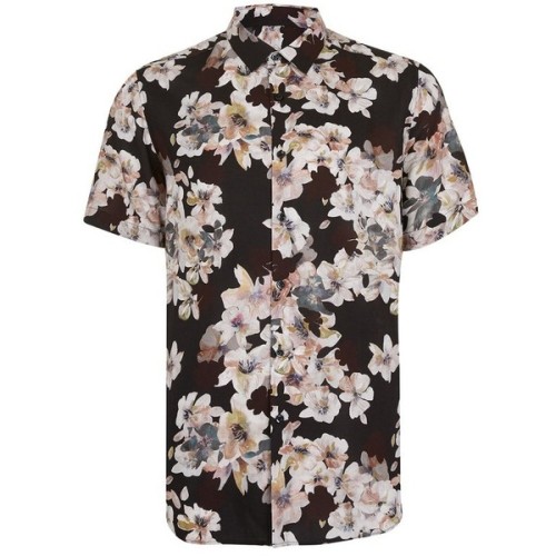 Men’s Topman Floral Print Shirt ❤ liked on Polyvore (see more mens casual short sleeve shirts)