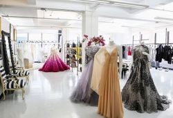 csiriano:  Love coming into a clean and pretty showroom on Mondays with beautiful gowns on display! 📸 Chris Goodney.