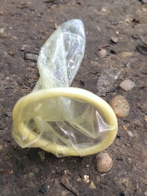 I find this fresh condom in a back alley. It was so close to the sidewalk, you could’ve see pe