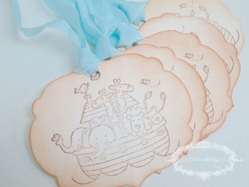 Handmade baby shower tags by Anista Designs