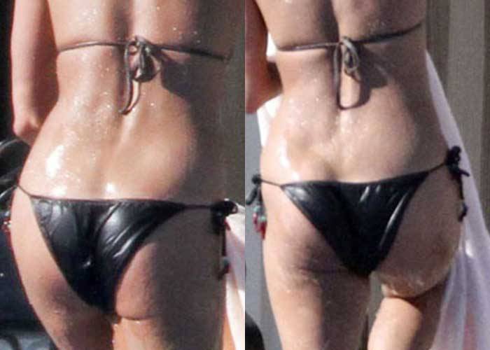 starprivate:  Jennifer Aniston’s wet and unsexy bikini ass  Look at that MILFy