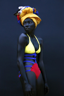 tomboybklyn:color block swimsuit…but can we talk about this photo! primary colors never looked so good!