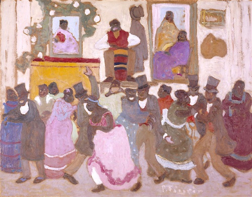 Dancing People: Candombe (c.1920). Pedro Figari (Uruguay, 1861-1938). Oil on board. LACMA.This work 