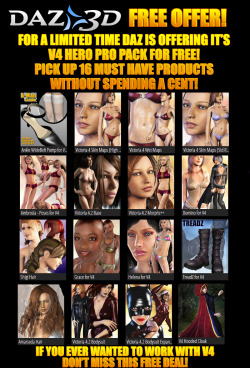 BREAKING NEWS: For a limited time Daz3D is offering a HUGE V4