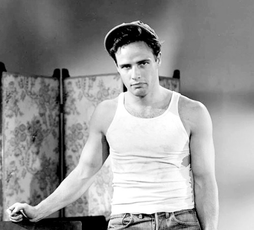 babeimgonnaleaveu:    Marlon Brando wardrobe test for A Streetcar Named Desire, 1951. 